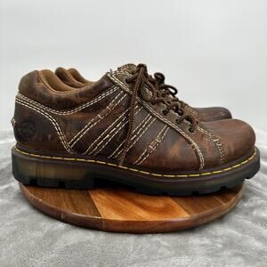 Dr Martens Jordan77 Shoes Mens 10 Brown Leather Low Top Lace Up Chunky Sole y2k